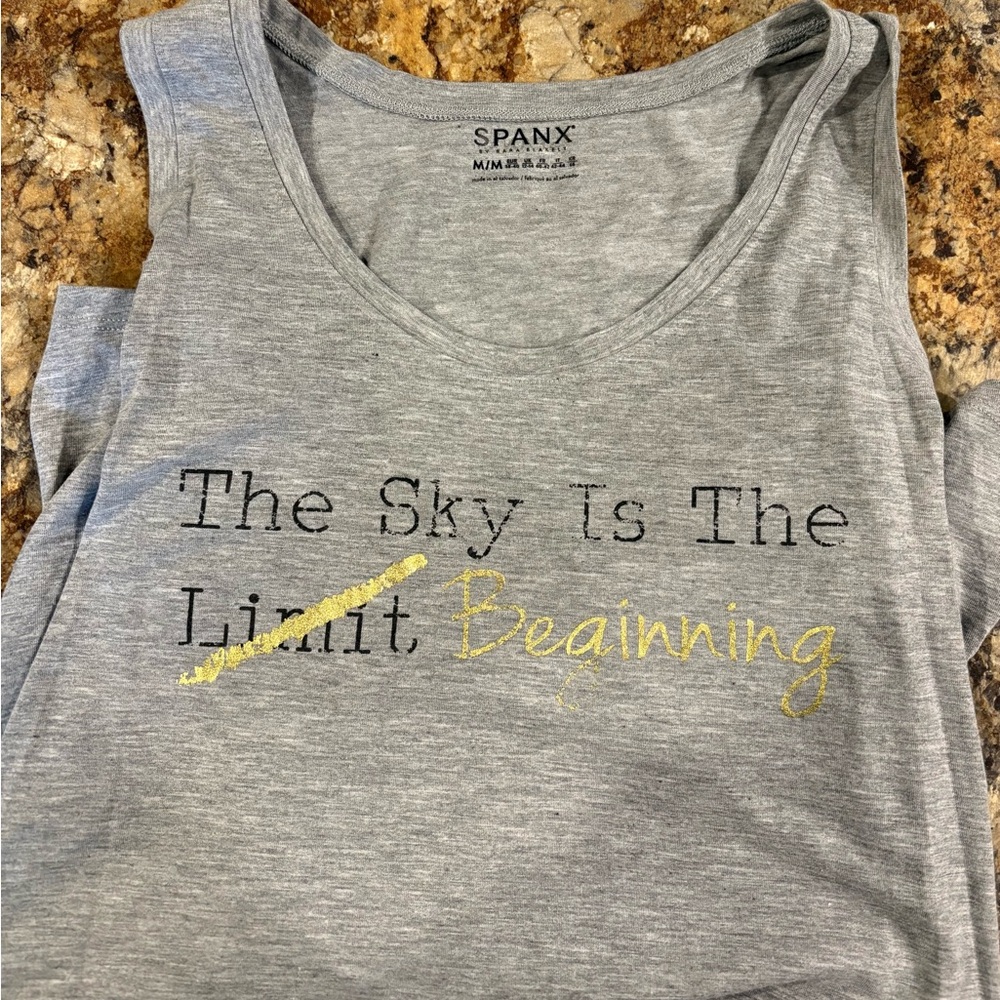 SPANX Gray Tank Top with Gold Accent